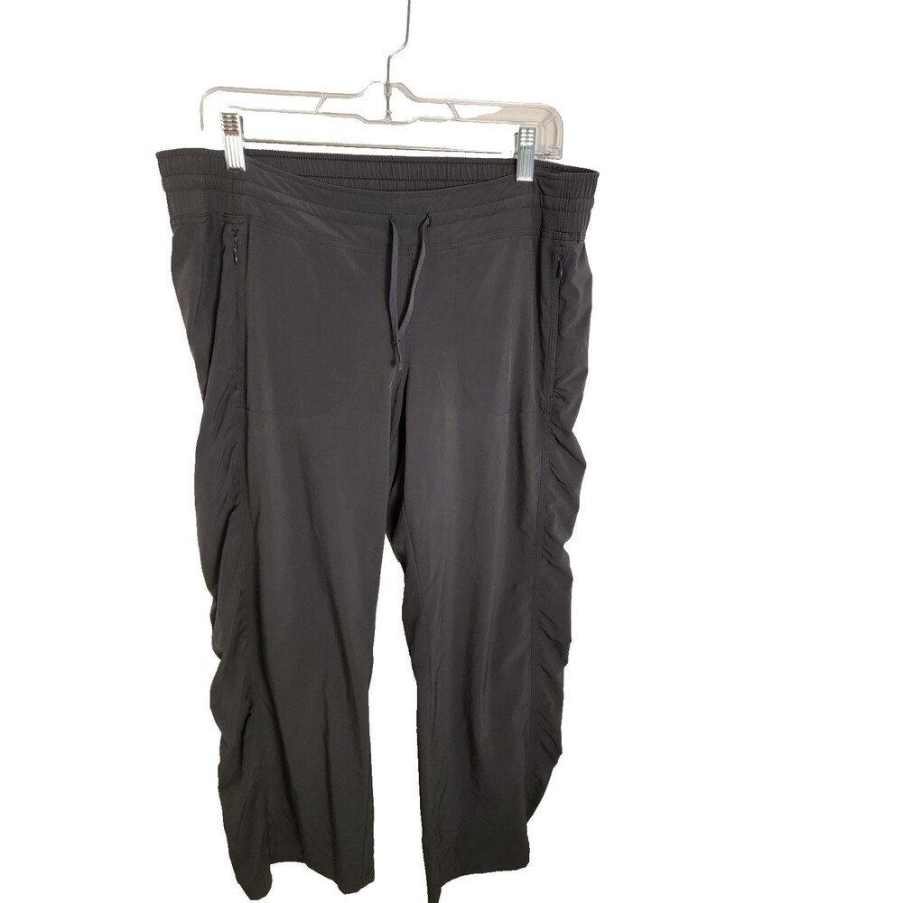 Athleta La Viva Pants Womens 12P Black Synch Ankle Zip Pockets 964562
